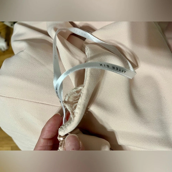 After Six One-Shoulder Draped Cowl-Neck Maxi Dress - 6849 Cameo - Picture 9 of 11